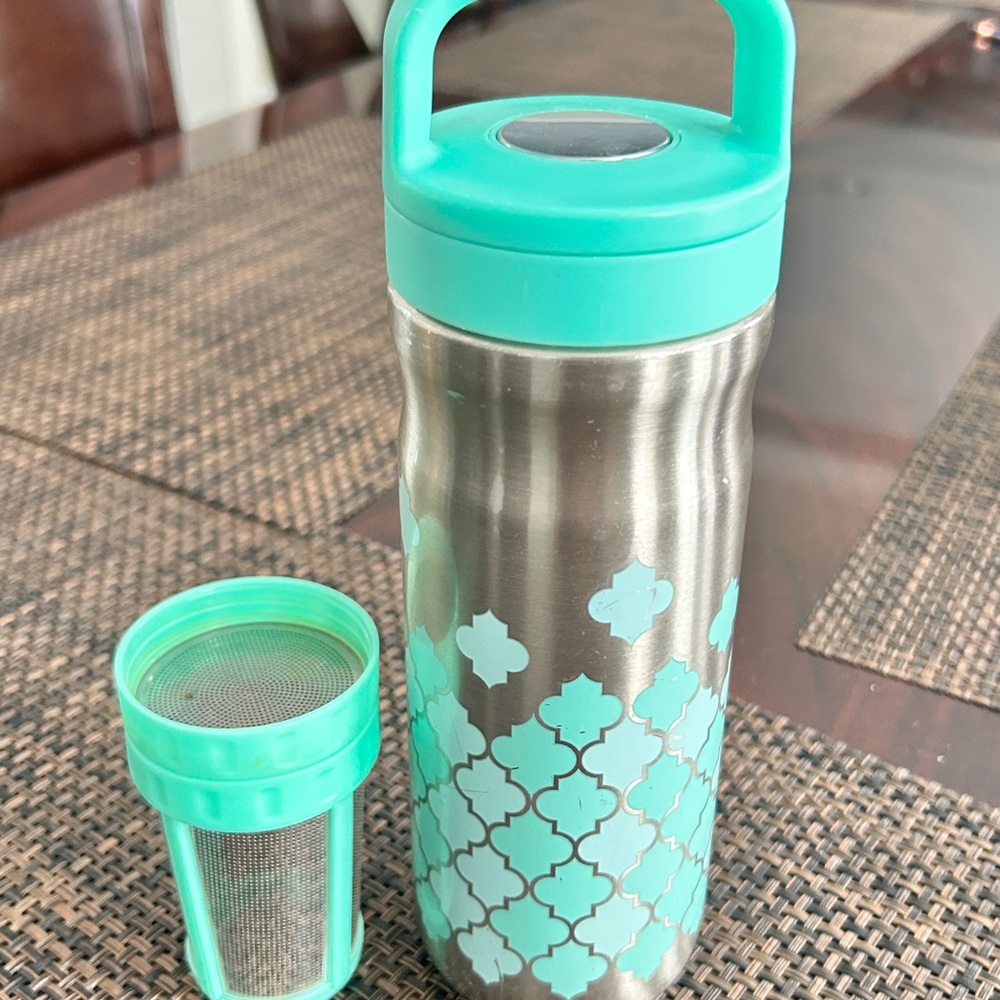 Stainless Steel Travel Mug with Infuser - Teal